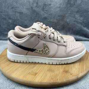 Nike Dunk Low Shoes Womens Size 8 Pink Leather Animal Print Sneakers DD7099-200
